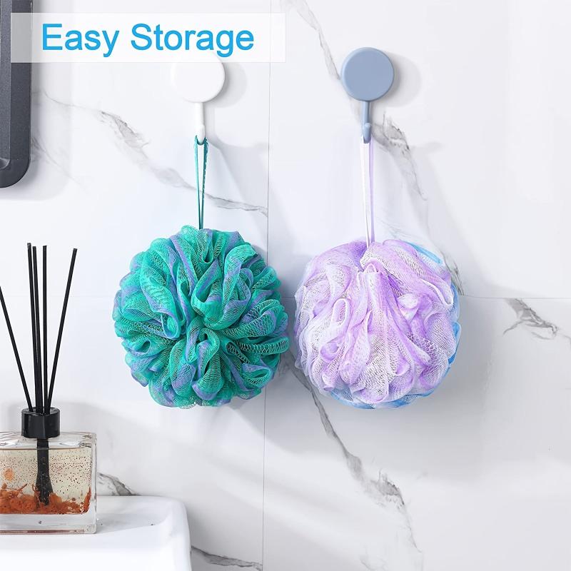 4 Pcs Exfoliating Shower Balls Bath Sponge Body Scrubber Set