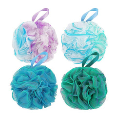 4 Pcs Exfoliating Shower Balls Bath Sponge Body Scrubber Set