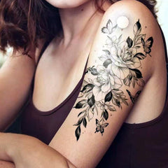 Sexy Flower & Butterfly Tattoo Sticker Waterproof Long Lasting Temporary Tattoo