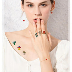 30 Pcs Small Cartoon Plant Animal Rainbow Temporary Tattoo Stickers