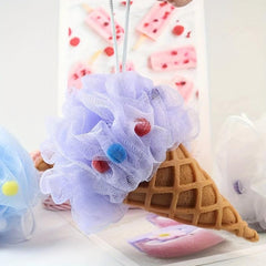 Ice Cream Bath Ball Loofah Exfoliating Sponge