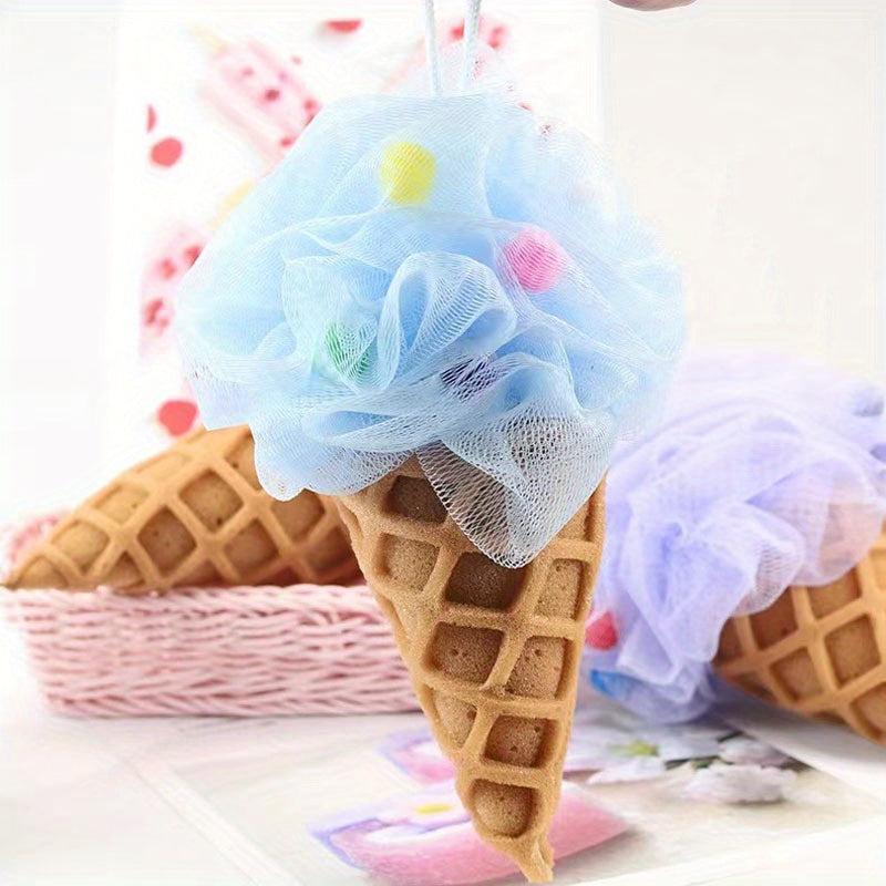 Ice Cream Bath Ball Loofah Exfoliating Sponge