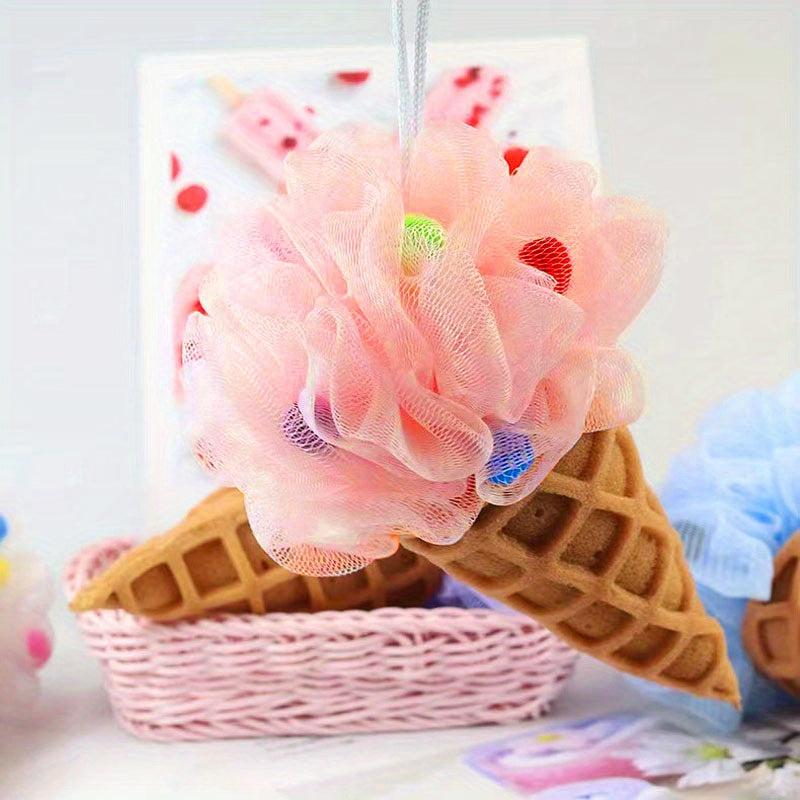 Ice Cream Bath Ball Loofah Exfoliating Sponge