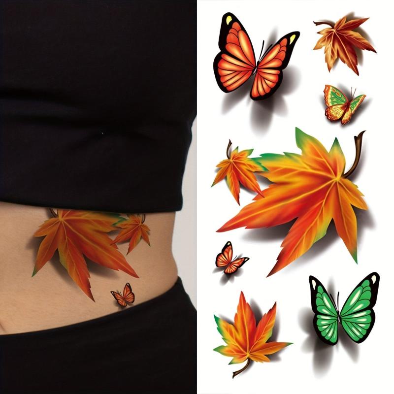 Waterproof 3D Butterfly and Flower Temporary Tattoos for Women and Girls