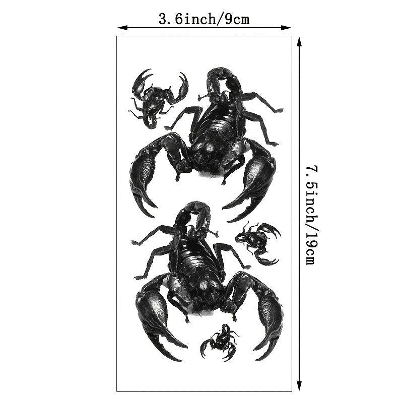 Realistic Scorpion Spider Eagle Waterproof Temporary Tattoos