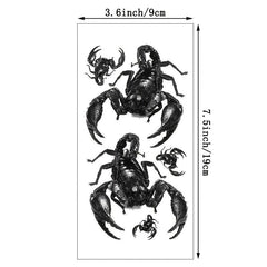 Realistic Scorpion Spider Eagle Waterproof Temporary Tattoos