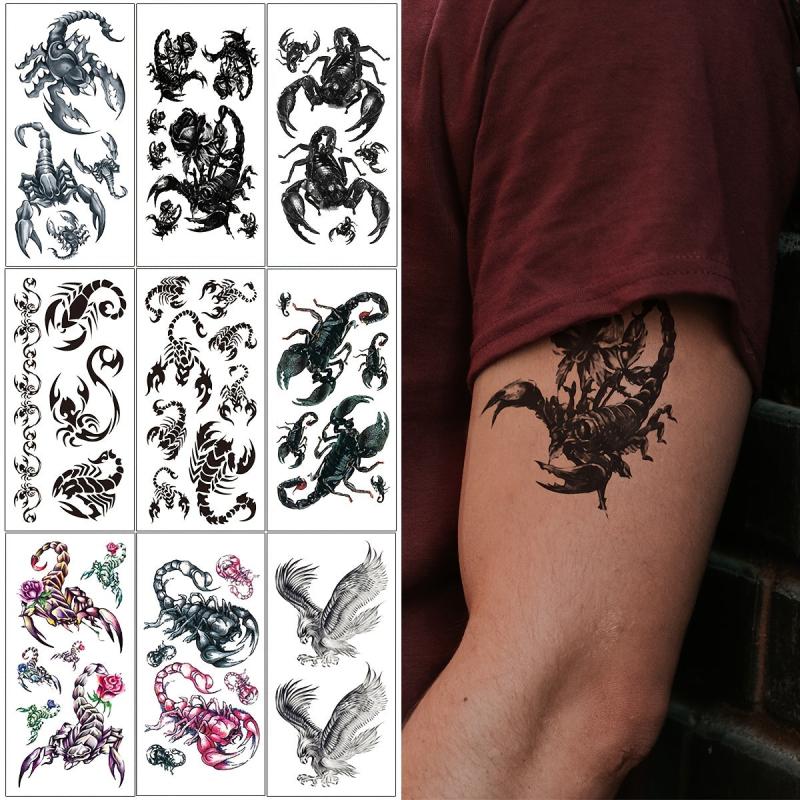 Realistic Scorpion Spider Eagle Waterproof Temporary Tattoos