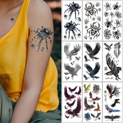 Realistic Scorpion Spider Eagle Waterproof Temporary Tattoos