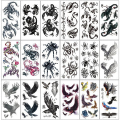 Realistic Scorpion Spider Eagle Waterproof Temporary Tattoos