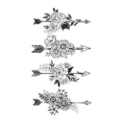 Floral Thorns Rose Waterproof Temporary Tattoo