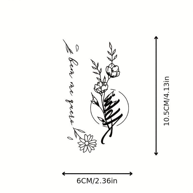 Floral Thorns Rose Waterproof Temporary Tattoo