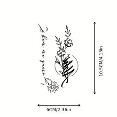 Floral Thorns Rose Waterproof Temporary Tattoo