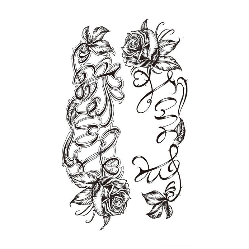 Floral Thorns Rose Waterproof Temporary Tattoo