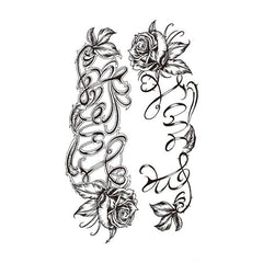 Floral Thorns Rose Waterproof Temporary Tattoo