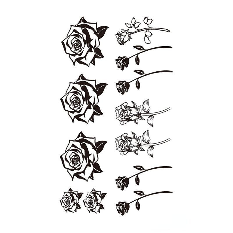 Floral Thorns Rose Waterproof Temporary Tattoo