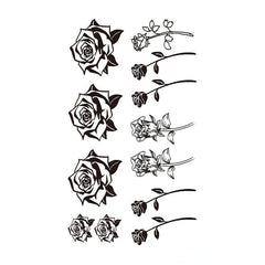 Floral Thorns Rose Waterproof Temporary Tattoo