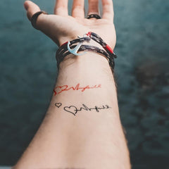 Waterproof Heartbeat ECG Pattern Finger & Wrist Tattoos