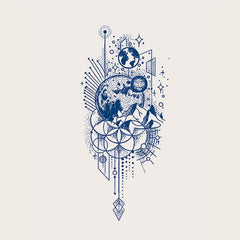 Abstract Mountain Tattoo Stickers Waterproof