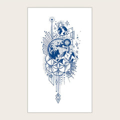 Abstract Mountain Tattoo Stickers Waterproof