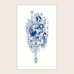 Abstract Mountain Tattoo Stickers Waterproof
