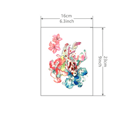 Koi Flower Waterproof Tattoo Sticker Long Lasting Temporary Tattoo
