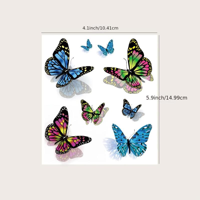 3D Butterfly Temporary Tattoo Waterproof For Girls Women