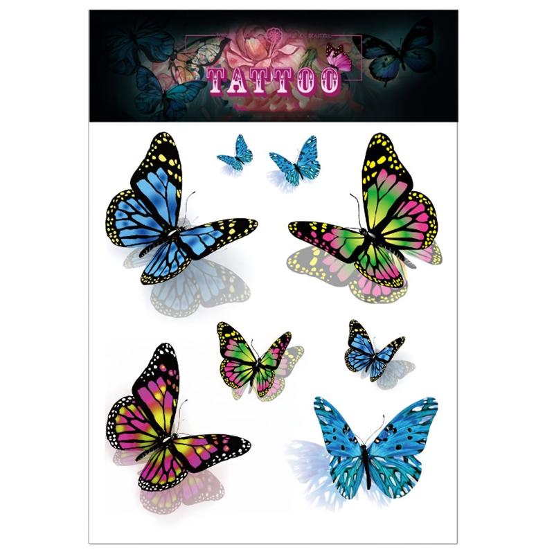 3D Butterfly Temporary Tattoo Waterproof For Girls Women
