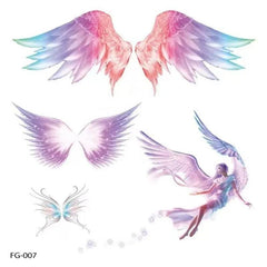 Angel Wings Tattoo Stickers Collarbone Eye Makeup Glitter