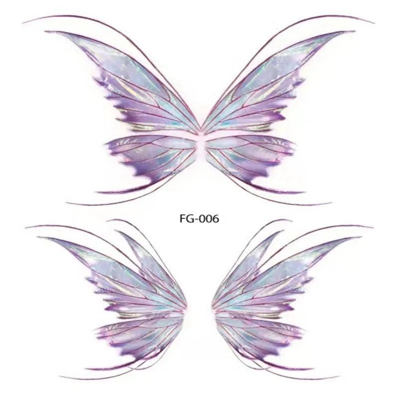 Angel Wings Tattoo Stickers Collarbone Eye Makeup Glitter