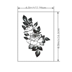 Large Flower Tattoo Sticker Waterproof Long-lasting Temporary Tattoo