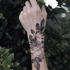 Large Flower Tattoo Sticker Waterproof Long-lasting Temporary Tattoo