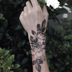 Large Flower Tattoo Sticker Waterproof Long-lasting Temporary Tattoo
