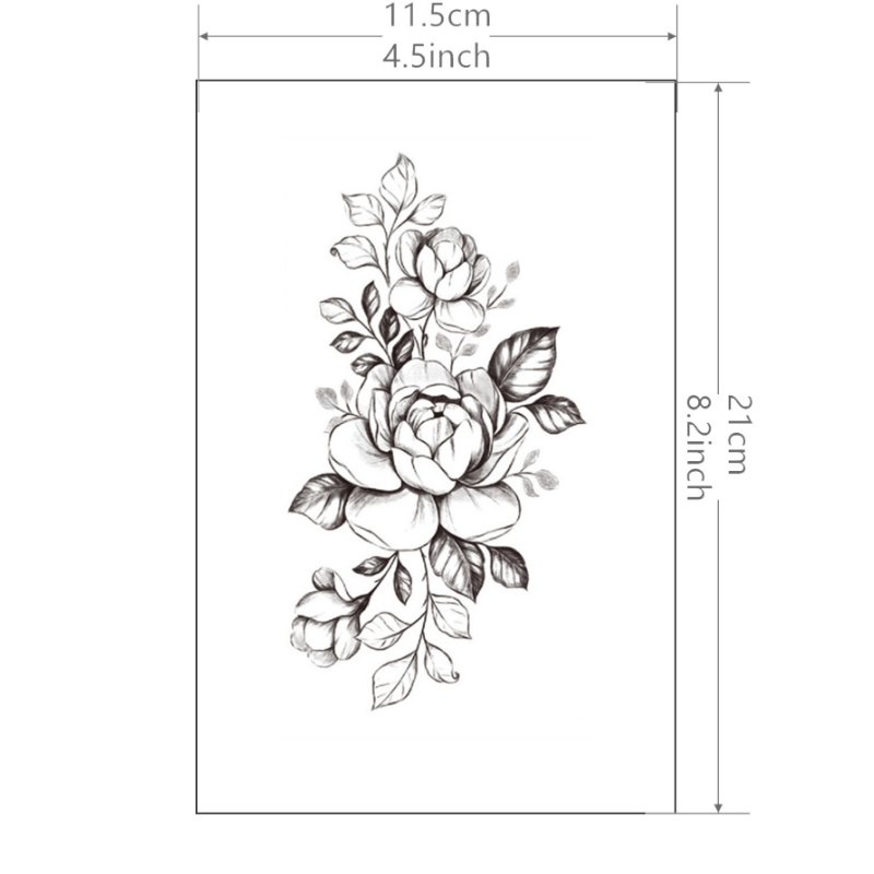 Blooming Flower Tattoo Sticker Waterproof Temporary Arm Leg Body Art