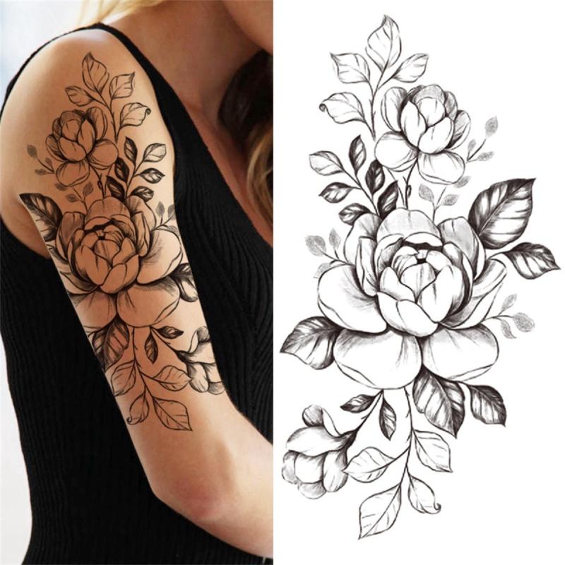 Blooming Flower Tattoo Sticker Waterproof Temporary Arm Leg Body Art