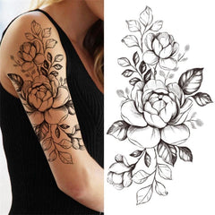 Blooming Flower Tattoo Sticker Waterproof Temporary Arm Leg Body Art