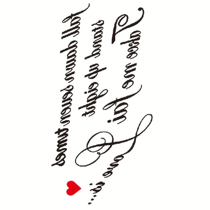 6 Sheets Uppercase Letter Temporary Tattoo Stickers for Men Women Adults