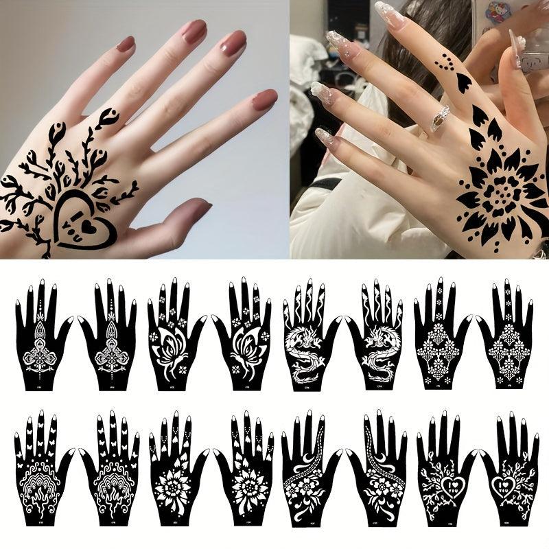 Reusable Temporary Tattoo Stencil Waterproof Beauty Rose