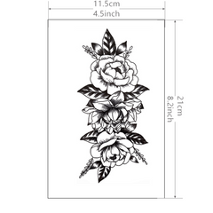 Peony Tattoo Sticker Waterproof Realistic Temporary Body Art