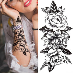 Peony Tattoo Sticker Waterproof Realistic Temporary Body Art