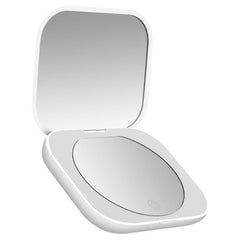 Compact Travel Makeup Mirror 1X 3X Magnification Rechargeable LED Lighted