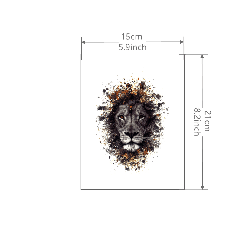 Realistic Lion Head Tattoo Sticker Waterproof Temporary Tattoo
