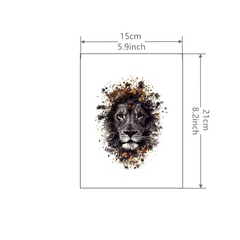 Realistic Lion Head Tattoo Sticker Waterproof Temporary Tattoo