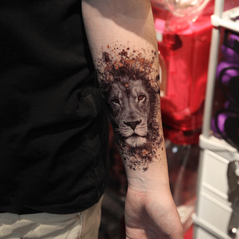 Realistic Lion Head Tattoo Sticker Waterproof Temporary Tattoo