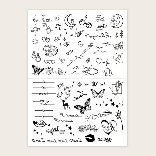 Small Pattern Tattoo Stickers for Body Parts, Long Lasting, Waterproof