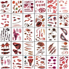 50 Pcs Halloween Horror Scar Tattoo Stickers Face Body Paint