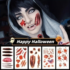 50 Pcs Halloween Horror Scar Tattoo Stickers Face Body Paint