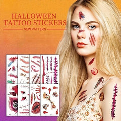 50 Pcs Halloween Horror Scar Tattoo Stickers Face Body Paint