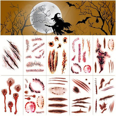 50 Pcs Halloween Horror Scar Tattoo Stickers Face Body Paint
