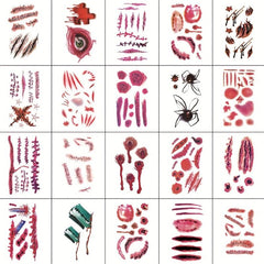 50 Pcs Halloween Horror Scar Tattoo Stickers Face Body Paint