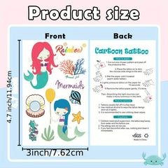 Mermaid Birthday Party Decorations Glow Mermaid Temporary Tattoos